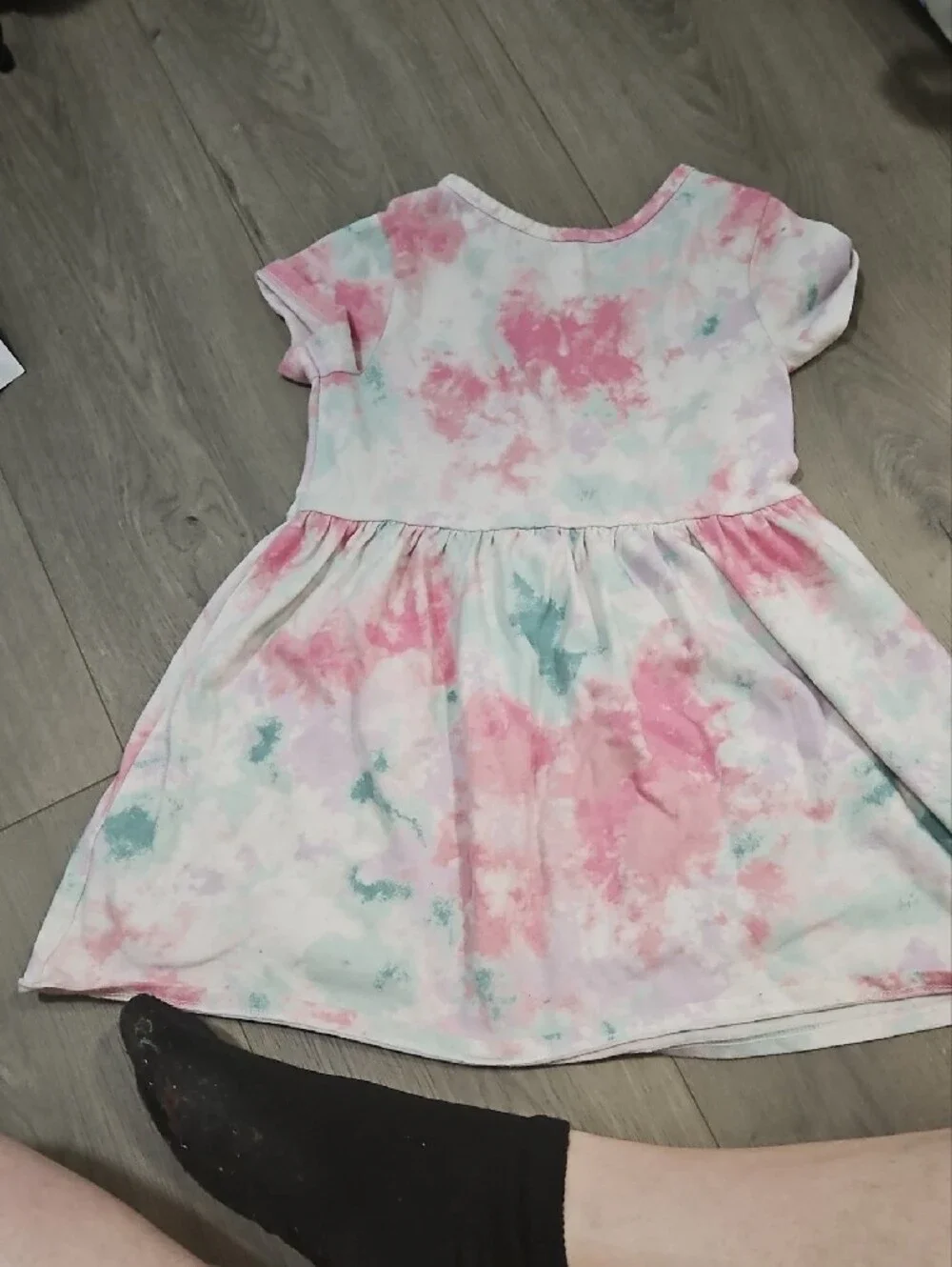 Cat & Jack Pastel Tie-Dye Short Sleeve Dress in Pink, Mint & Lavender